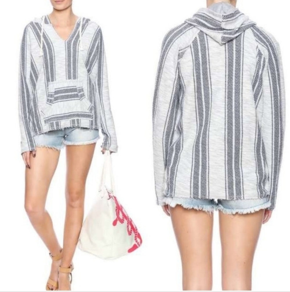 Ocean Drive Textured Knit Baja Beach Surf Hoodie